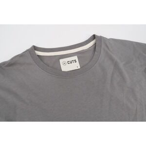 Cuts Clothing Curve Hem Mens Small Gray Tee Short Sleeve T-Shirt Pima Cotton Tee